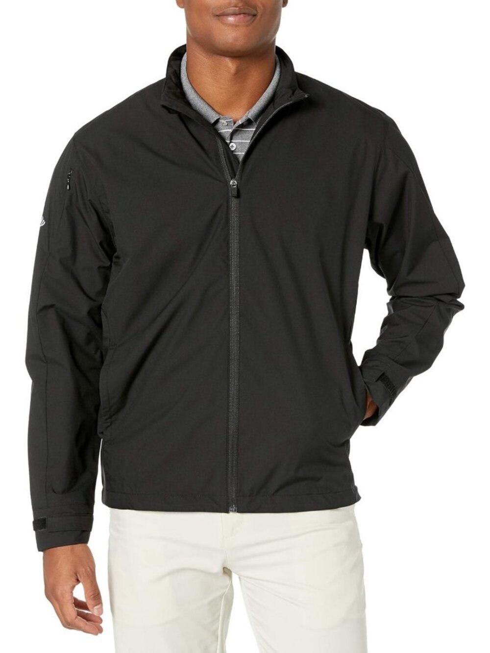 Callaway mens Long Sleeve Full-zip Wind Jacket, Wind and Water Resistant